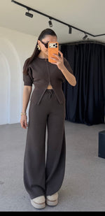 braon zenski knit komple