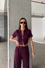 Elegantni ženski komplet sa zip detaljem  | Udoban & moderan set