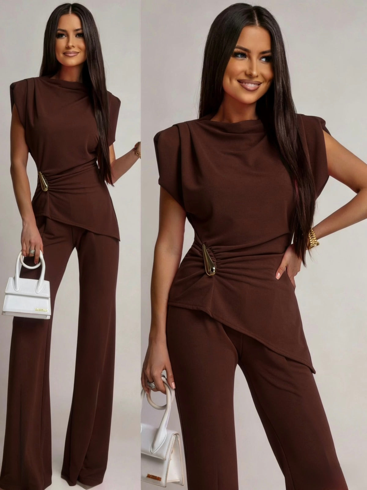 Topao i trendi – braon set u prirodnim tonovima donosi sofisticiran i moderan izgled. Idealan za žene koje vole neutralne nijanse i elegantan stil.