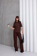 Ženski casual komplet sa širokim pantalonama – moderan i udoban set za svaki dan
